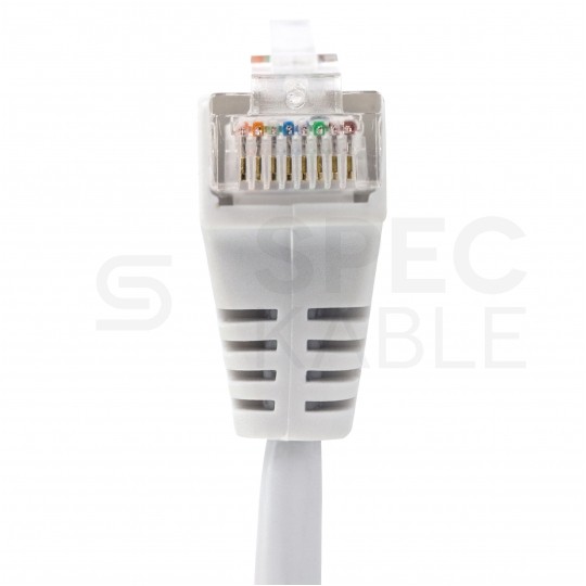 Patchcord UTP kat.5e kabel sieciowy LAN 2x RJ45 kątowy linka biały 2m Goobay