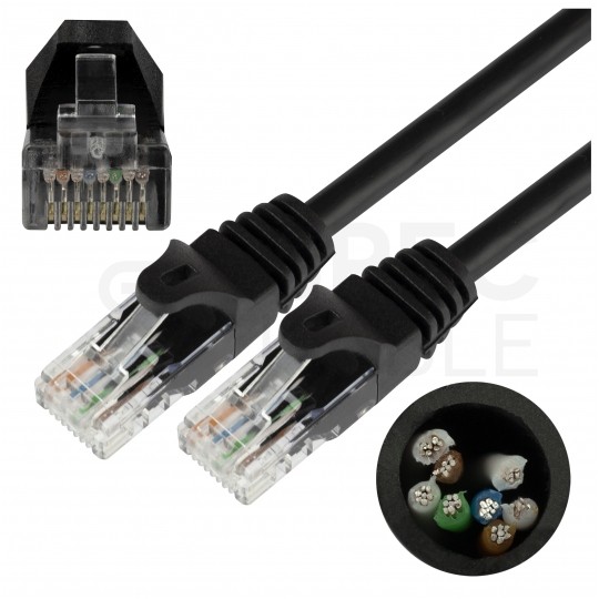 Patchcord UTP kat.5e kabel sieciowy LAN 2x RJ45 linka czarny 0,25m NEKU