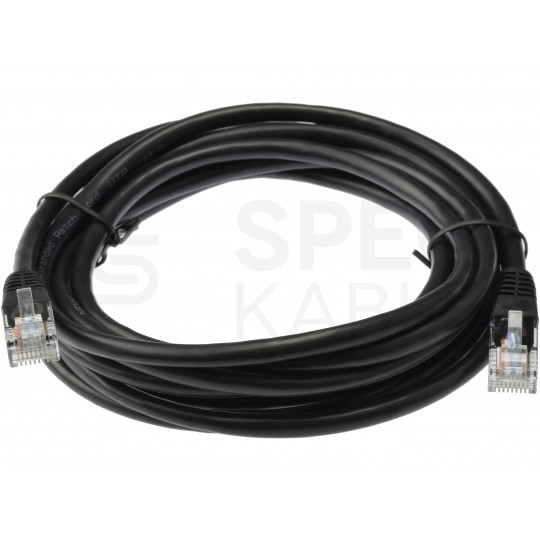 Patchcord UTP kat.5e kabel sieciowy LAN 2x RJ45 linka czarny 0,25m securityNET