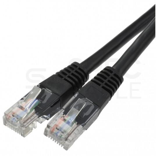 Patchcord UTP kat.5e kabel sieciowy LAN 2x RJ45 linka czarny 0,5m