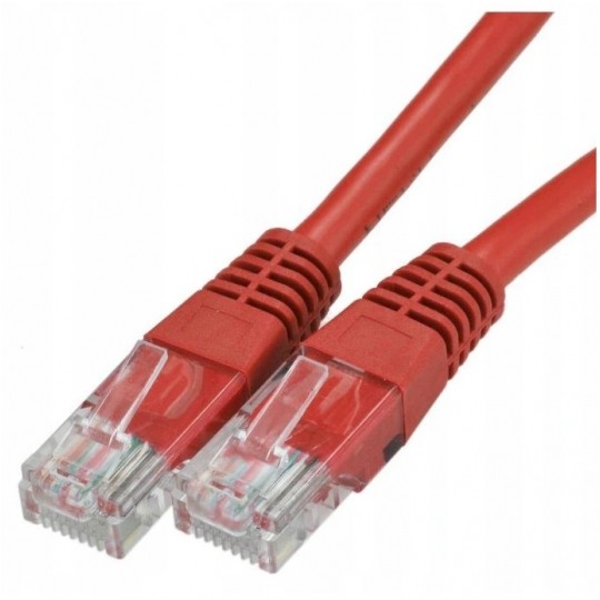 Patchcord UTP kat.5e kabel sieciowy LAN 2x RJ45 linka czerwony 1m