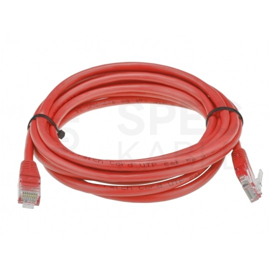 Patchcord UTP kat.5e kabel sieciowy LAN 2x RJ45 linka czerwony 5m securityNET
