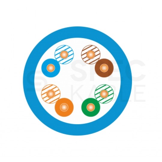 Patchcord UTP kat.5e kabel sieciowy LAN 2x RJ45 linka niebieski 0,5m Alantec