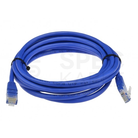 Patchcord UTP kat.5e kabel sieciowy LAN 2x RJ45 linka niebieski 2m securityNET