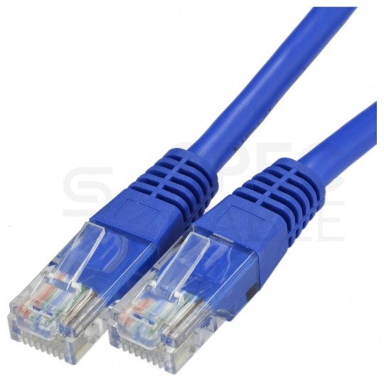 Patchcord UTP kat.5e kabel sieciowy LAN 2x RJ45 linka niebieski 2m securityNET