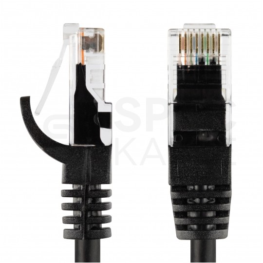 Patchcord UTP kat.5e kabel sieciowy LAN 2x RJ45 linka PVC czarny 1m NEKU