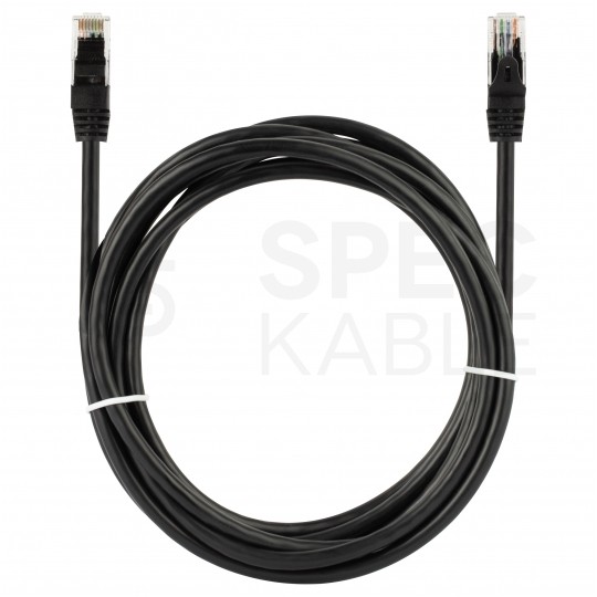 Patchcord UTP kat.5e kabel sieciowy LAN 2x RJ45 linka PVC czarny 7m NEKU