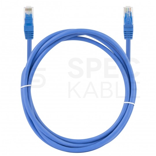 Patchcord UTP kat.5e kabel sieciowy LAN 2x RJ45 linka PVC niebieski 1,5m NEKU