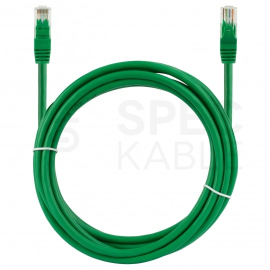 Patchcord UTP kat.5e kabel sieciowy LAN 2x RJ45 linka PVC zielony 10m NEKU