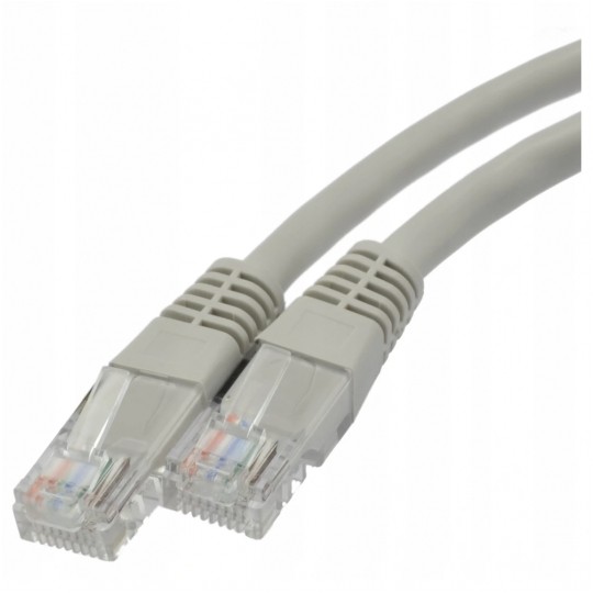 Patchcord UTP kat.5e kabel sieciowy LAN 2x RJ45 linka szary 10m