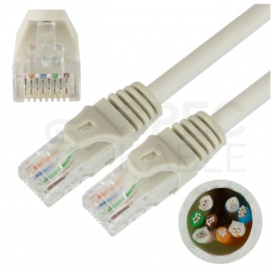 Patchcord UTP kat.5e kabel sieciowy LAN 2x RJ45 linka szary 1m NEKU