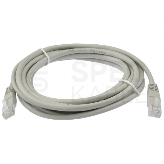 Patchcord UTP kat.5e kabel sieciowy LAN 2x RJ45 linka szary 3m securityNET