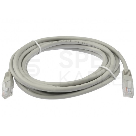 Patchcord UTP kat.5e kabel sieciowy LAN 2x RJ45 linka szary 5m securityNET