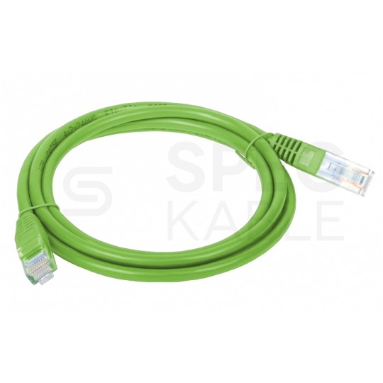 Patchcord UTP kat.5e kabel sieciowy LAN 2x RJ45 linka zielony 0,5m Alantec