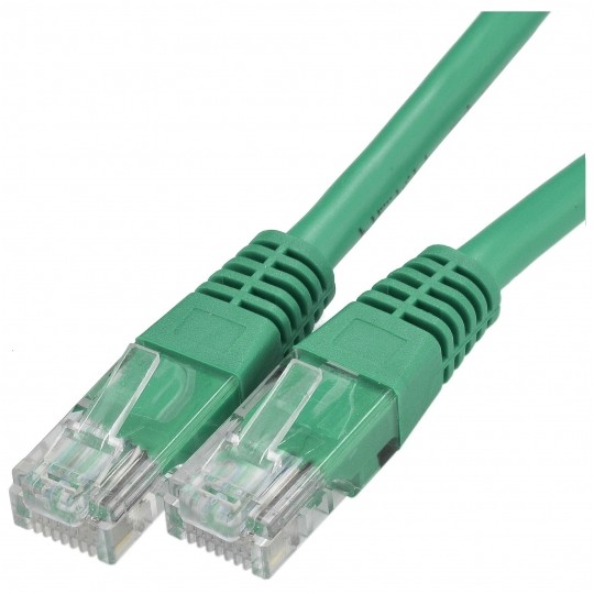 Patchcord UTP kat.5e kabel sieciowy LAN 2x RJ45 linka zielony 1m