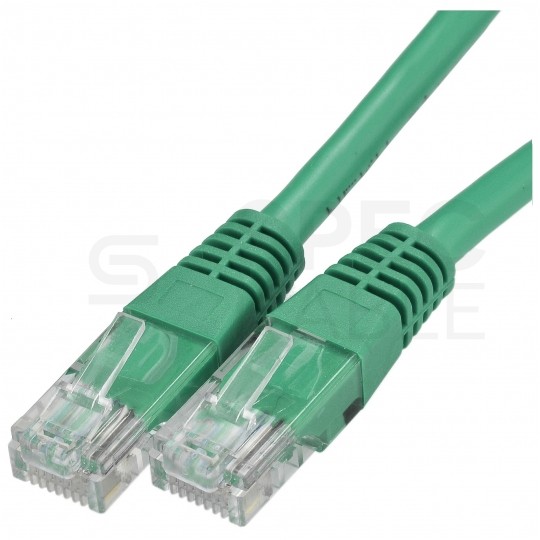 Patchcord UTP kat.5e kabel sieciowy LAN 2x RJ45 linka zielony 2m