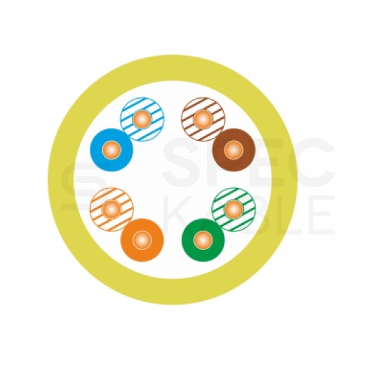 Patchcord UTP kat.5e kabel sieciowy LAN 2x RJ45 linka żółty 0,5m Alantec