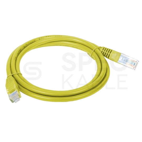 Patchcord UTP kat.5e kabel sieciowy LAN 2x RJ45 linka żółty 0,5m Alantec
