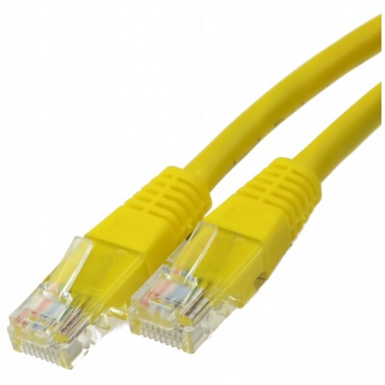 Patchcord UTP kat.5e kabel sieciowy LAN 2x RJ45 linka żółty 1,5m