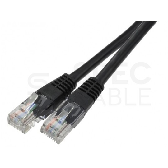 Patchcord UTP kat.6 kabel sieciowy LAN 2x RJ45 linka czarny 0,25m