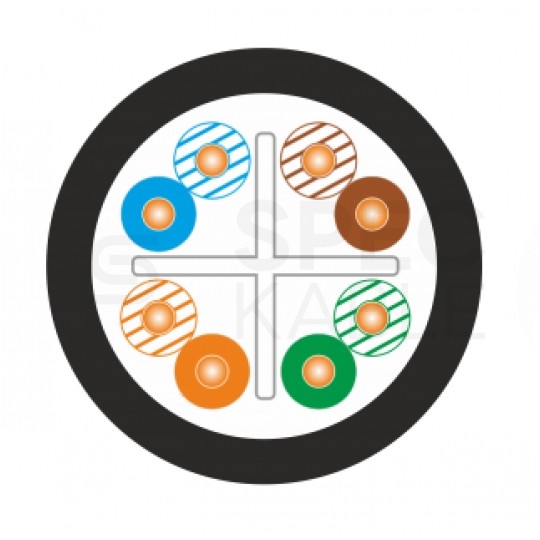 Patchcord UTP kat.6 kabel sieciowy LAN 2x RJ45 linka czarny 0,25m Alantec