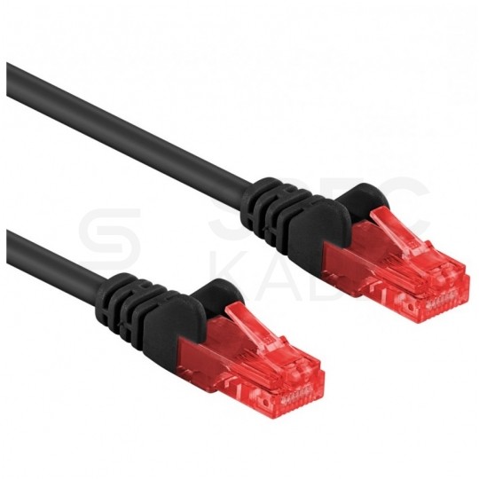 Patchcord UTP kat.6 kabel sieciowy LAN 2x RJ45 linka czarny 25m Goobay