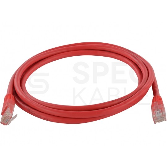 Patchcord UTP kat.6 kabel sieciowy LAN 2x RJ45 linka czerwony 5m securityNET