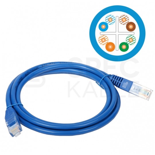 Patchcord UTP kat.6 kabel sieciowy LAN 2x RJ45 linka niebieski 0,25m Alantec