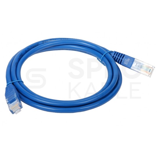 Patchcord UTP kat.6 kabel sieciowy LAN 2x RJ45 linka niebieski 2m Alantec