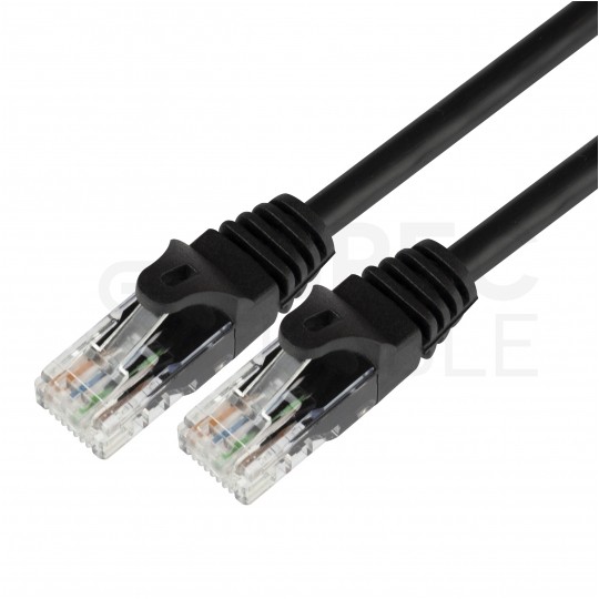 Patchcord UTP kat.6 kabel sieciowy LAN 2x RJ45 linka PVC czarny 3m NEKU