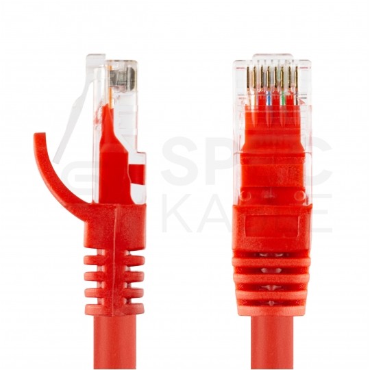 Patchcord UTP kat.6 kabel sieciowy LAN 2x RJ45 linka PVC czerwony 0,25m NEKU