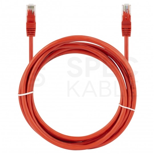 Patchcord UTP kat.6 kabel sieciowy LAN 2x RJ45 linka PVC czerwony 3m NEKU