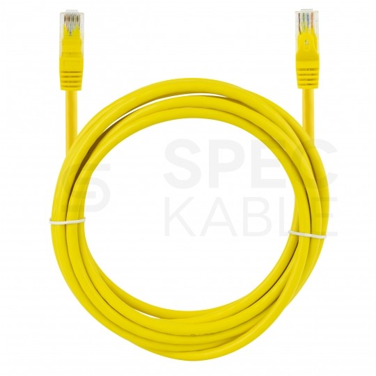 Patchcord UTP kat.6 kabel sieciowy LAN 2x RJ45 linka PVC żółty 2m NEKU