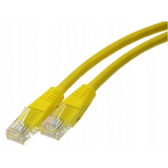 Patchcord UTP kat.6 kabel sieciowy LAN 2x RJ45 linka żółty 10m