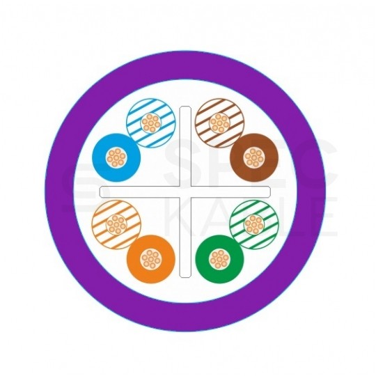 Patchcord UTP kat.6A kabel sieciowy LAN 2x RJ45 linka LSOH fioletowy 0,5m Alantec