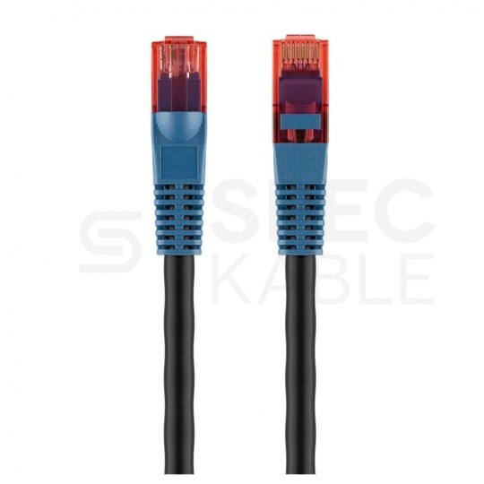 Patchcord zewnętrzny drut UTP kat.6 podwójna powłoka PVC+PE czarny 20m Goobay