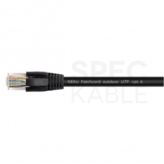 Patchcord zewnętrzny UTP kat.6 podwójna powłoka PVC+PE linka czarny 40m NEKU
