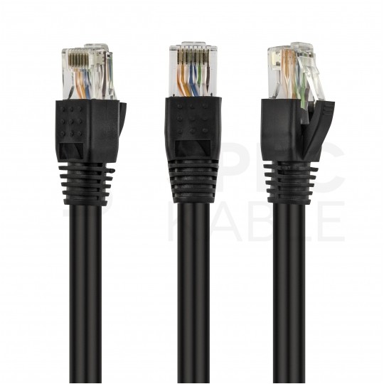 Patchcord zewnętrzny UTP kat.6 podwójna powłoka PVC+PE linka czarny 40m NEKU