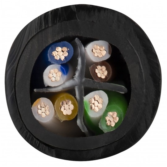 Patchcord zewnętrzny UTP kat.6 podwójna powłoka PVC+PE linka czarny 50m NEKU
