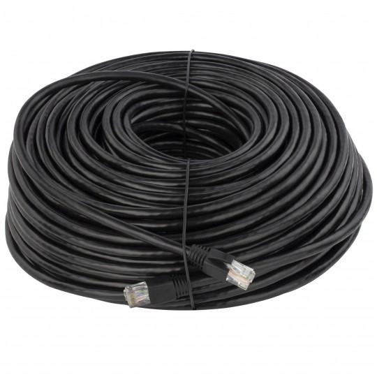 Patchcord zewnętrzny UTP kat.6 podwójna powłoka PVC+PE linka czarny 50m NEKU