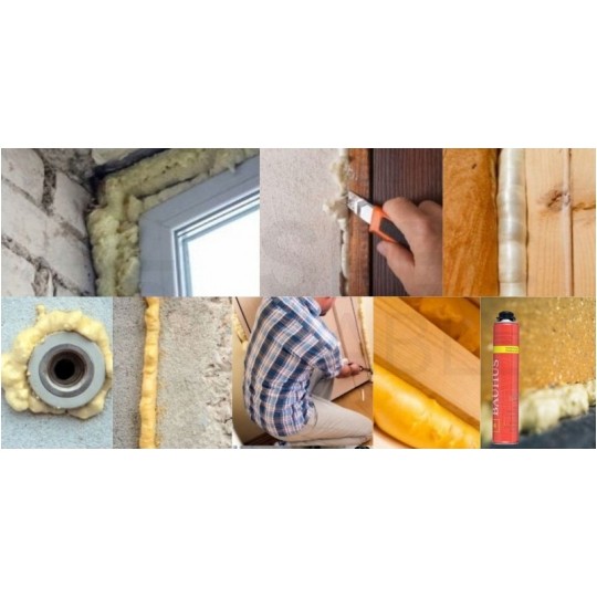 Piana montażowo-uszczelniająca, pianka niskoprężna pistoletowa 750ml BAUHUS