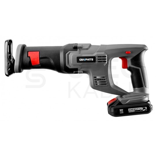 Piła, pilarka szablasta akumulatorowa 18V do cięcia drewna, metalu i tworzyw sztucznych bez akumulatora ENERGY+ GRAPHITE 58G017