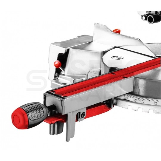 Piła, pilarka ukosowa sieciowa 230V 1800W z funkcją posuwu, tarcza 254x30mm w zestawie z akcesoriami GRAPHITE 59G812