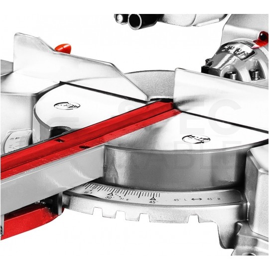 Piła, pilarka ukosowa sieciowa 230V 1800W z funkcją posuwu, tarcza 254x30mm w zestawie z akcesoriami GRAPHITE 59G812