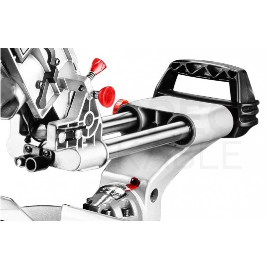 Piła, pilarka ukosowa sieciowa 230V 1800W z funkcją posuwu, tarcza 254x30mm w zestawie z akcesoriami GRAPHITE 59G812