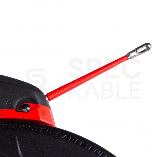 Pilot, linka poliestrowa do przeciągania, wciągania kabli w kanałach, rurach, peszlach z kompensacją obrotów, w czerwono-czarnej kasecie 5mm 30m RUNPO 5 RUNPOTEC