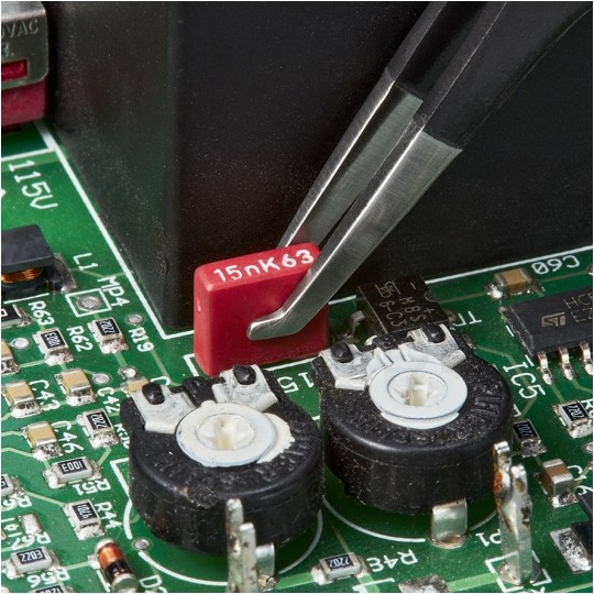 Pinceta precyzyjna do komponentów SMD 118mm zagięta ESD KNIPEX 92 08 78 ESD