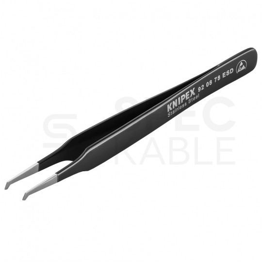 Pinceta precyzyjna do komponentów SMD 118mm zagięta ESD KNIPEX 92 08 78 ESD