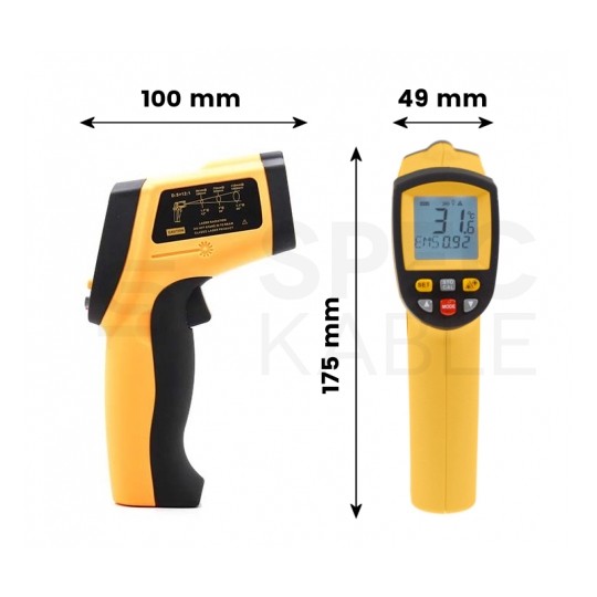 Pirometr GM900 bezdotykowy termometr laserowy [-50 do +950°C] z regulacją emisyjności BENETECH