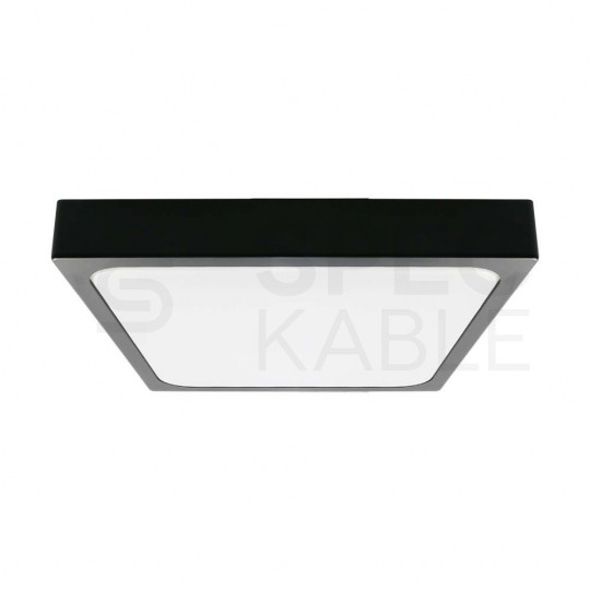 Plafon kwadratowy natynkowy LED 18W 1800lm 4000K IP44 biała barwa neutralna NW czarny V-TAC VT-8618B-SQ